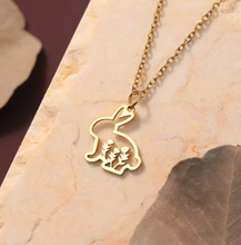 Load image into Gallery viewer, Bunny Flower Gold Necklace
