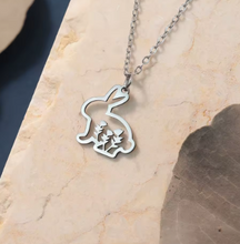 Load image into Gallery viewer, Bunny Flower Silver Necklace

