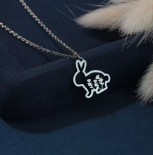 Load image into Gallery viewer, Bunny Flower Silver Necklace
