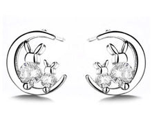 Load image into Gallery viewer, Crystal Bunny Moon Earrings
