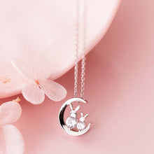 Load image into Gallery viewer, Crystal Bunny Moon Necklace
