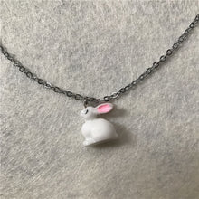 Load image into Gallery viewer, White Sitting Bunny Necklace
