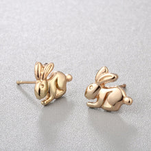 Load image into Gallery viewer, Sitting Bunny Gold Earrings
