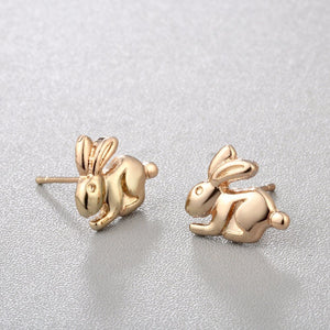 Sitting Bunny Gold Earrings