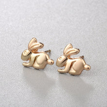 Load image into Gallery viewer, Sitting Bunny Gold Earrings
