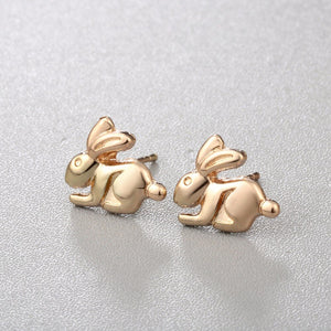 Sitting Bunny Gold Earrings