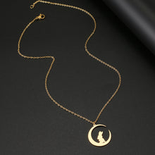 Load image into Gallery viewer, Gold Bunny Moon Necklace
