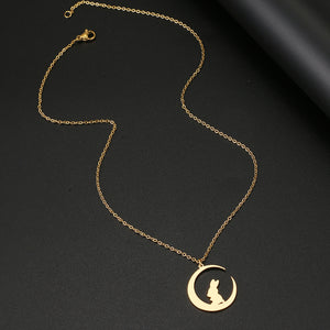 Gold Bunny Moon Necklace