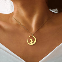 Load image into Gallery viewer, Gold Bunny Moon Necklace
