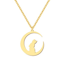 Load image into Gallery viewer, Gold Bunny Moon Necklace
