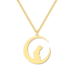 Gold Bunny Moon Necklace