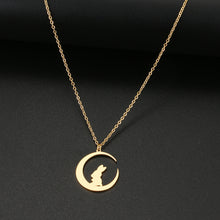 Load image into Gallery viewer, Gold Bunny Moon Necklace
