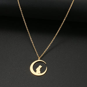 Gold Bunny Moon Necklace