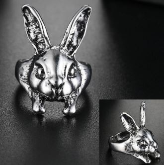 Silver 2025 bunny ring